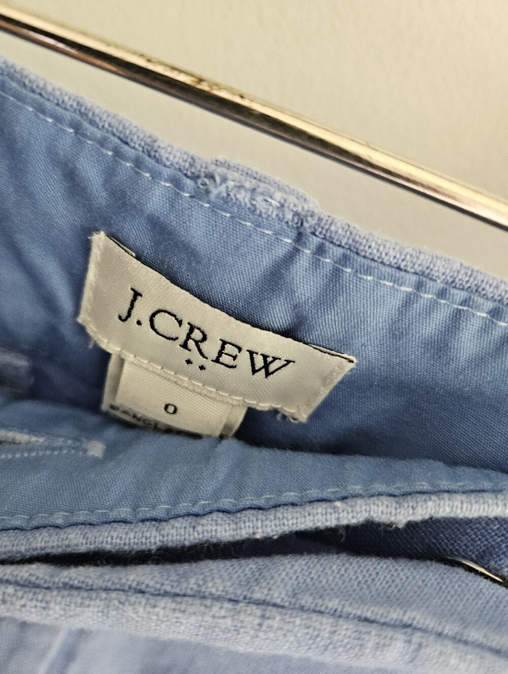 J. Crew Linen Blend Blue Scallop Hem Shorts - Picture 2 of 3